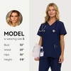 image:imageNautica Scrub Tops Women  3 Pack Stretch Fabric VNeck Nurse Shirt3 Pack BlkNvyCeil