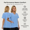 image:imageNautica Scrub Tops Women  3 Pack Stretch Fabric VNeck Nurse Shirt3 Pack BlkNvyCeil
