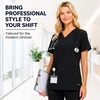 image:imageNautica Scrub Tops Women  Stretch Fabric Medical Nurse Shirt VNeckBlack