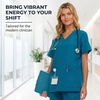 image:imageNautica Scrub Tops Women  Stretch Fabric Medical Nurse Shirt VNeckCarribean