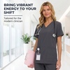 image:imageNautica Scrub Tops Women  Stretch Fabric Medical Nurse Shirt VNeckCharcoal
