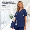 image:imageNautica Scrub Tops Women  Stretch Fabric Medical Nurse Shirt VNeckNavy