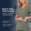 image:imageNautica Scrub Tops Women  Stretch Fabric Medical Nurse Shirt VNeckOlive