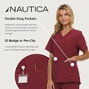 image:imageNautica Scrubs for Women Set of 2  Medical Nursing Stretch Top amp PantsCabernet