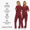 image:imageNautica Scrubs for Women Set of 2  Medical Nursing Stretch Top amp PantsCabernet