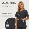 image:imageNautica Scrubs for Women Set of 2  Medical Nursing Stretch Top amp PantsCharcoal