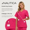 image:imageNautica Scrubs for Women Set of 2  Medical Nursing Stretch Top amp PantsFuschia