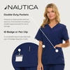image:imageNautica Scrubs for Women Set of 2  Medical Nursing Stretch Top amp PantsNavy