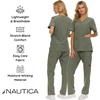 image:imageNautica Scrubs for Women Set of 2  Medical Nursing Stretch Top amp PantsOlive
