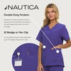 image:imageNautica Scrubs for Women Set of 2  Medical Nursing Stretch Top amp PantsPurple