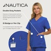 image:imageNautica Scrubs for Women Set of 2  Medical Nursing Stretch Top amp PantsRoyal Blue