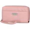 image:imageNautica On The Double Zip Around Vegan Leather Womens RFID Clutch Wallet With Wristlet Strap Indigo RedBlush