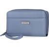 image:imageNautica On The Double Zip Around Vegan Leather Womens RFID Clutch Wallet With Wristlet Strap Indigo RedMarina
