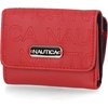 image:imageNautica Rowers End Small Wallet for Women RFID Blocking Slim Credit Card Holder with Zipper Coin Pocket Bifold Compact Wallet with ID Window in Indigo BoneRed Embossed