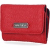 image:imageNautica Rowers End Small Wallet for Women RFID Blocking Slim Credit Card Holder with Zipper Coin Pocket Bifold Compact Wallet with ID Window in Indigo BoneRed Logo