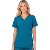 image:imageNautica Scrub Tops Women  Stretch Fabric Medical Nurse Shirt VNeckCarribean
