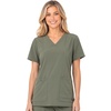 image:imageNautica Scrub Tops Women  Stretch Fabric Medical Nurse Shirt VNeckOlive