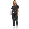 image:imageNautica Scrubs for Women Set of 2  Medical Nursing Stretch Top amp PantsCharcoal