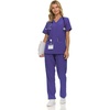 image:imageNautica Scrubs for Women Set of 2  Medical Nursing Stretch Top amp PantsPurple