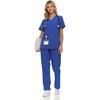image:imageNautica Scrubs for Women Set of 2  Medical Nursing Stretch Top amp PantsRoyal Blue