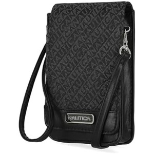 image:imageNautica Catalina RFID Womens Crossbody Bag Vegan Leather Compact Cell Phone Shoulder Travel Purse HolderBlack Jacquard