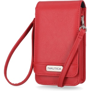 image:imageNautica Catalina RFID Womens Crossbody Bag Vegan Leather Compact Cell Phone Shoulder Travel Purse HolderFuego Red
