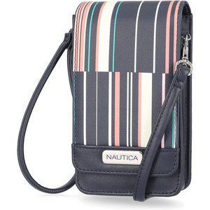 image:imageNautica Catalina RFID Womens Crossbody Bag Vegan Leather Compact Cell Phone Shoulder Travel Purse HolderRibbon Stripe