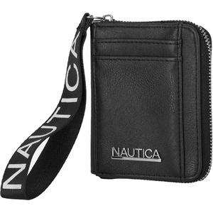 image:imageNautica Everglades Small Wallet for Women Compact Thin Wristlet Credit Card Wallet with ID Window Zippered Coin Purse BlackBlack
