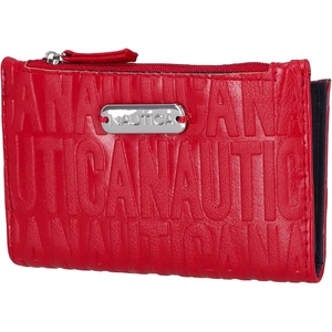 image:imageNautica High Tide Small Wallet for Women RFID Blocking Slim Credit Card Holder with Zipper Coin Pocket Bifold Compact Wallet with ID Window Black PrintedRed Printed