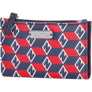 image:imageNautica High Tide Small Wallet for Women RFID Blocking Slim Credit Card Holder with Zipper Coin Pocket Bifold Compact Wallet with ID Window Black PrintedAmericana