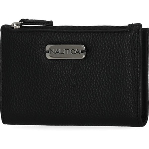 image:imageNautica High Tide Small Wallet for Women RFID Blocking Slim Credit Card Holder with Zipper Coin Pocket Bifold Compact Wallet with ID Window Black PrintedBlack