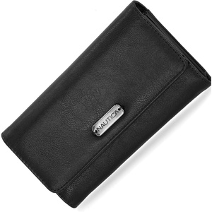 image:imageNautica Money Manager Womens Slim RFID Blocking Wallet Small Bifold Credit Card Holder with Zipper Coin Pocket and ID WindowBlack Buff