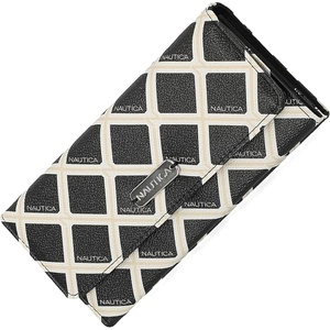 image:imageNautica Money Manager Womens Slim RFID Blocking Wallet Small Bifold Credit Card Holder with Zipper Coin Pocket and ID WindowBlackBone