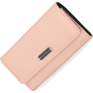 image:imageNautica Money Manager Womens Slim RFID Blocking Wallet Small Bifold Credit Card Holder with Zipper Coin Pocket and ID WindowPetal Pink