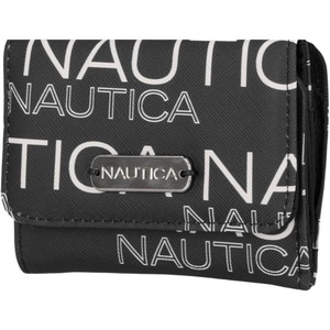 image:imageNautica Rowers End Small Wallet for Women RFID Blocking Slim Credit Card Holder with Zipper Coin Pocket Bifold Compact Wallet with ID Window in Indigo BoneWave Dreamer BlackChalk