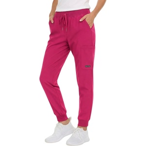 image:imageNautica Scrub Pants for Women  Jogger Cuffs 5Pocket Stretch FabricFuschia