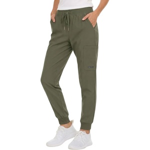 image:imageNautica Scrub Pants for Women  Jogger Cuffs 5Pocket Stretch FabricOlive