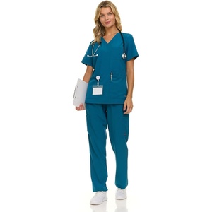 image:imageNautica Scrubs for Women Set of 2  Medical Nursing Stretch Top amp PantsCarribean