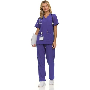 image:imageNautica Scrubs for Women Set of 2  Medical Nursing Stretch Top amp PantsPurple