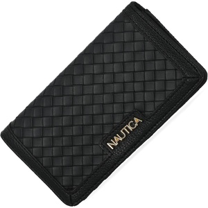 image:imageNautica Seaside Slim Womens Wallet RFID Blocking Credit Card Holder Coin Purse Checkbook Organizer Clutch Small Vegan Leather Wallet for Travel DoveBlack Woven