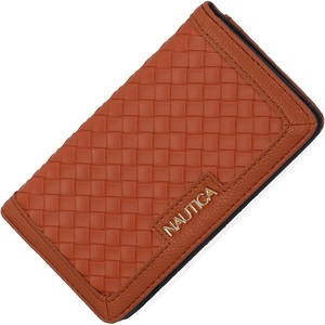 image:imageNautica Seaside Slim Womens Wallet RFID Blocking Credit Card Holder Coin Purse Checkbook Organizer Clutch Small Vegan Leather Wallet for Travel DoveCognac Woven