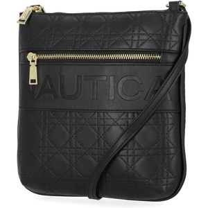 image:imageNautica Womens Lakeside Signature North South Crossbody BagBlack Lattice Quilt