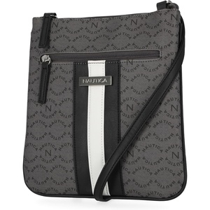 image:imageNautica Womens Lakeside Signature North South Crossbody BagBlack Patent