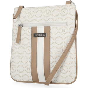 image:imageNautica Womens Lakeside Signature North South Crossbody BagPorthole White