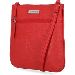 image:imageNautica Womens Lakeside Signature North South Crossbody BagRed Bannerman