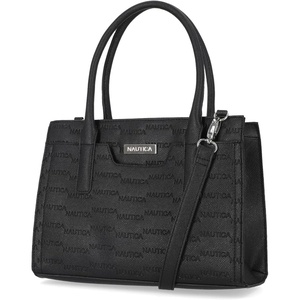 image:imageNautica Womens Sandy Jr Top Handel Satchel with Removable Crossbody StrapBlack Embossed Logo