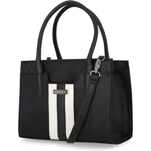 image:imageNautica Womens Sandy Jr Top Handel Satchel with Removable Crossbody StrapBlack Jacquard