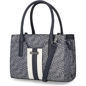image:imageNautica Womens Sandy Jr Top Handel Satchel with Removable Crossbody StrapIndigo Jacquard