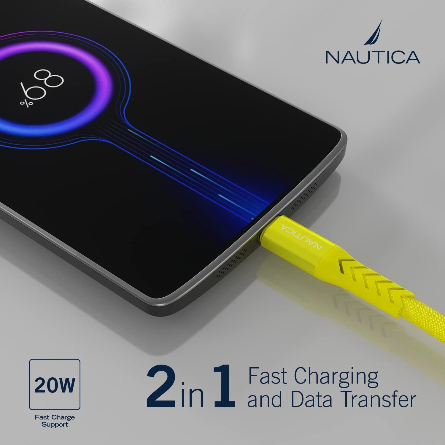 image:imageNautica USB C to Lighting Cable 4FT iPhone Charger Cable Type C to Lighting Cable MFi Certified Lighting to Type C Fast Charging Cord for iPhone 1312 11 X XS XR iPad AirPods and Many More