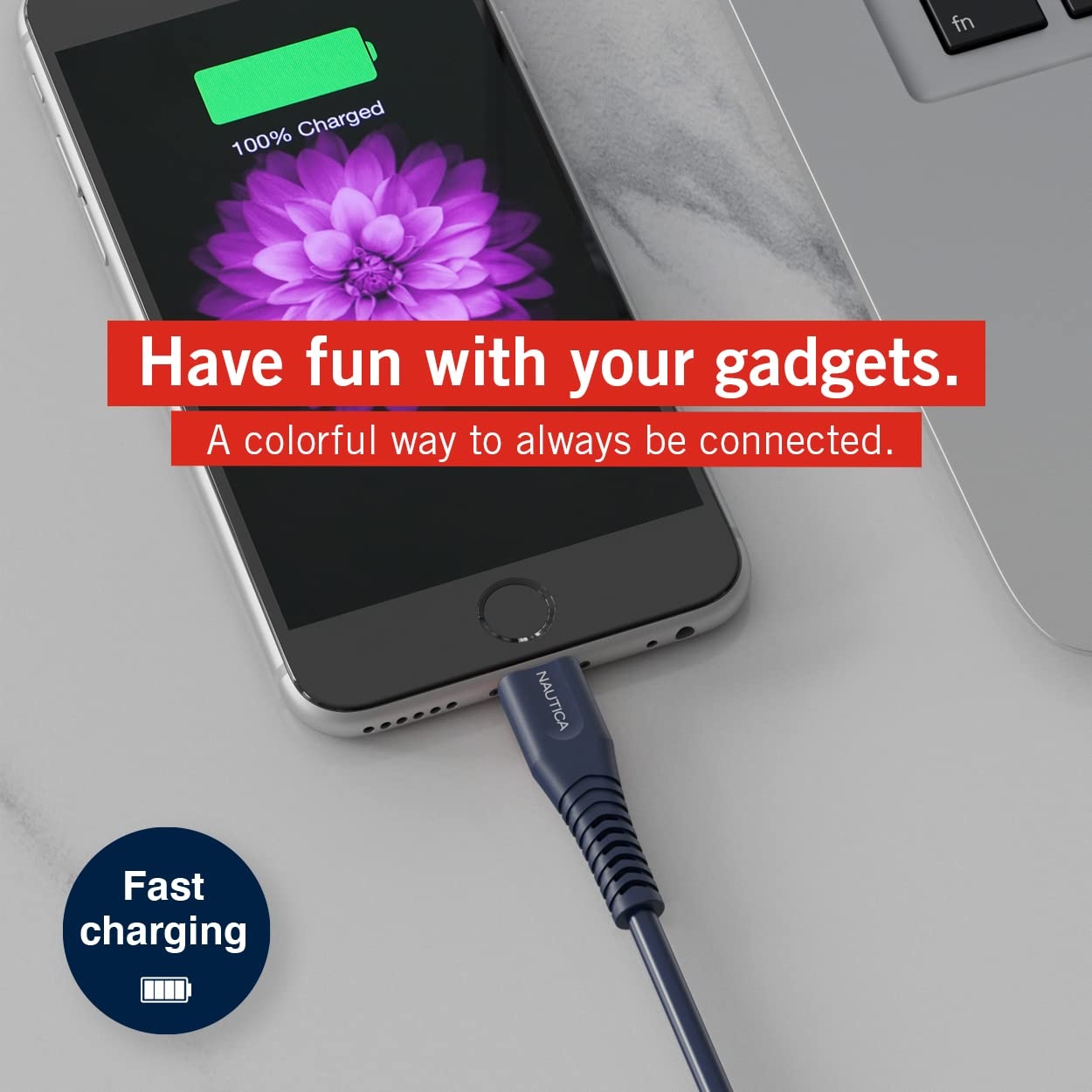 image:imageNautica USB C to Lightning Cable Type C to Lightning Cable USB C Charger MFi Verified Fast Charger Charging Cord Compatible with iPhone 1312 Pro Max11XXSXR iPad AirPod 4 Ft NavyNavy